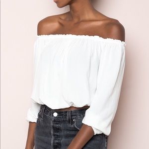 Brandy Melville ruffle off the shoulder top